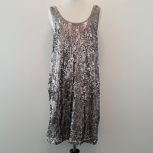 Worthington Petite SequinedTank Dress sz-PXL